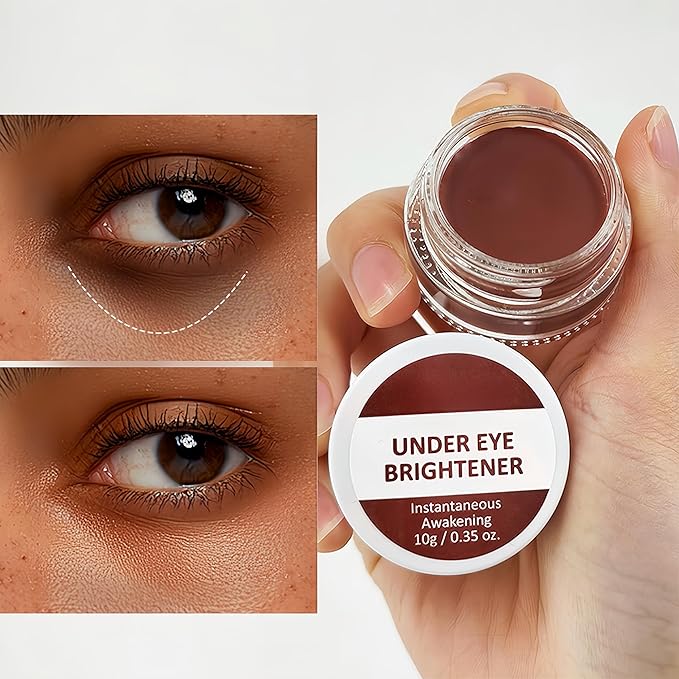 4 Colors Under Eye Brightener, Conceal & Brighten Dark Circles, Nourishing Waterproof Under Eye Cream Pot Concealer Full Coverage Peach Color Corrector Makeup(01 Dark Mocha)