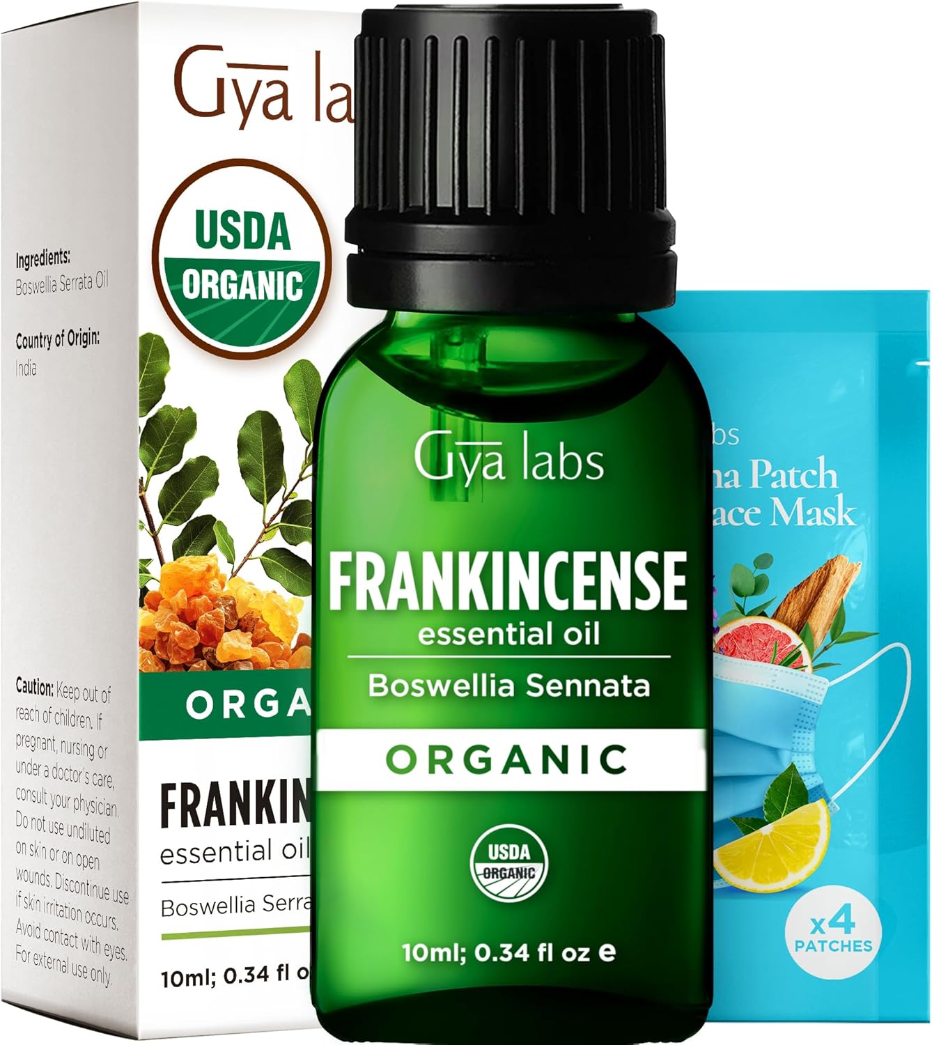 Gya Labs Organic Frankincense Essential Oil - 0.34 Fl Oz - for Skin, Hair, Diffuser, Aromatherapy, DIY Candle Making Scents