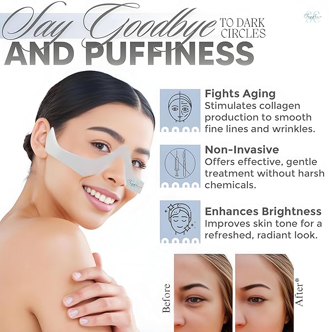 Skin Care Red Light Therapy Glasses Specifically for Dark Circles and Under Eye Bags - Intense Microcurrent Eye Masks for Dark Circles and Puffiness - Anti Aging Brightening Glasses [1pair]