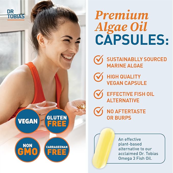 Dr. Tobias Vegan Omega 3 Algae Oil and Collagen Peptides Powder, Overall Health, Gut & Immune Support Plus Beauty & Vitality Bundle, Non-GMO