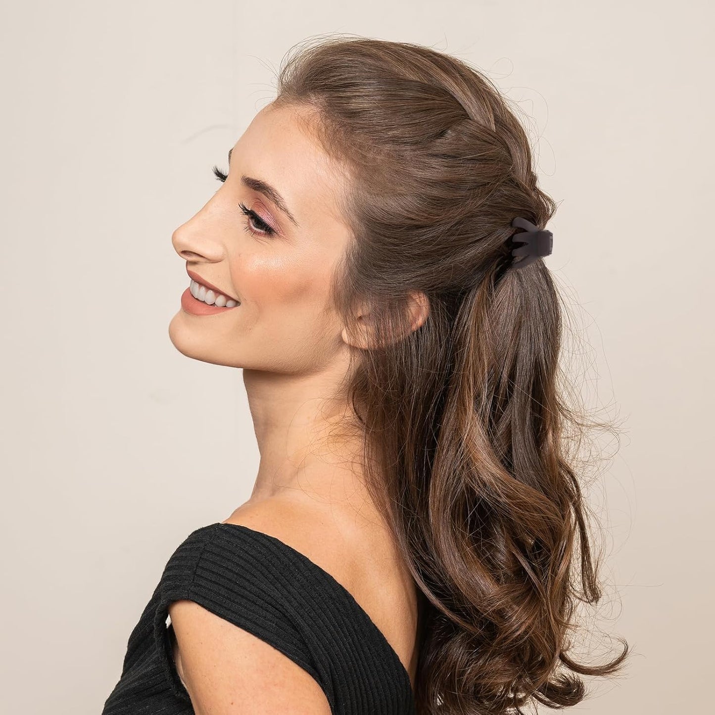 Cobahom 12 Pack Small Hair Claw Clips 1.2 Inch Matte Hair Clips for Thin Hair No-Slip Mini Hair Clip Hair Styling Accessories for Women and Girls (Matte Chocolate)