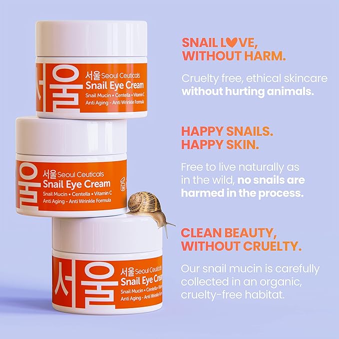 Korean Skin Care Set - Snail Mucin Glow Kit Contains Snail Hyaluronic Acid Serum + Snail Turmeric Mask + Snail Eye Cream + Snail Face Cream Moisturizer