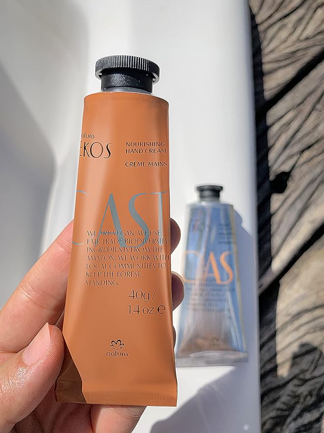 natura - Ekos Castanha (Brazil Nut) Hand Cream - Anti-Dryness Hand Balm - 24-Hour Deep Hydration Skin Moisturizer - Vegan Skin Care - Brazilian Beauty Secrets - Self Care & Body Care - 1.41oz (40g)