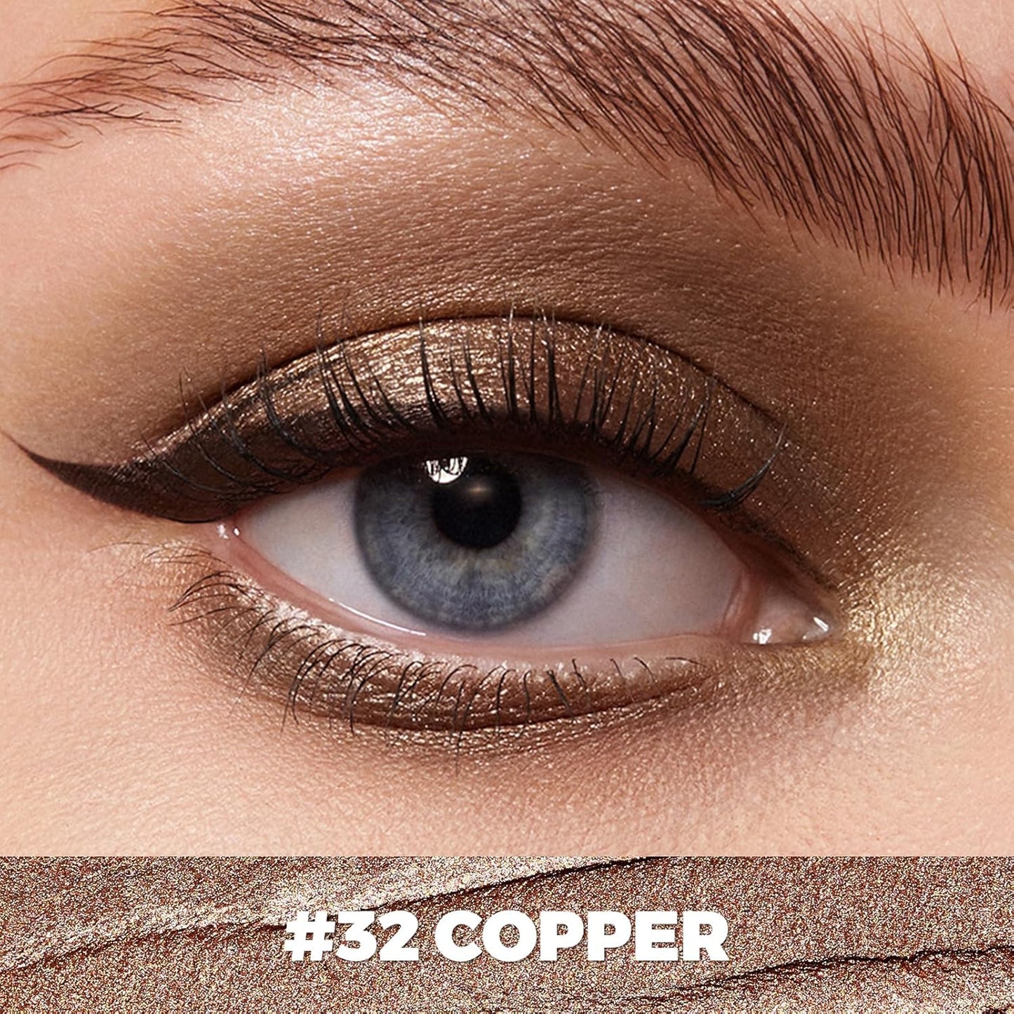 FOCALLURE Shimmer and Matte Cream Eyeshadow Stick,Smooth Brilliant Eye Brightener Pencil for Women,Long Lasting Waterproof Eye Shadow and Liners Makeup,COPPER