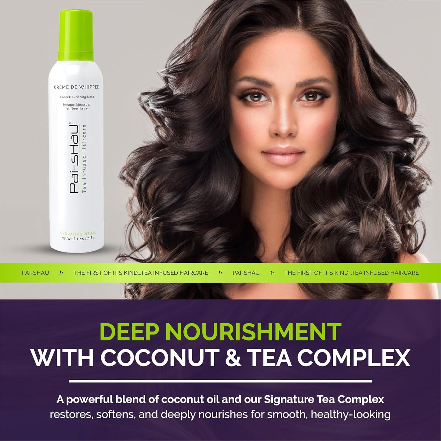 Pai-Shau Crème de Whipped - Nourishing Foam Hair Mask for Damaged & Dry Hair - Restores Strength & Hydration - 8.4 Oz