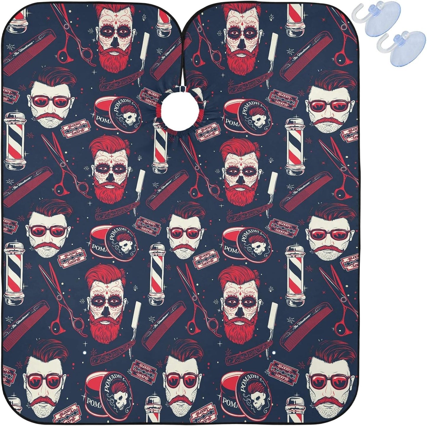 visesunny Professional Barber Cape Polyester Hair Cutting Clippings Catcher Grooming Cape Apron for Shaving Trimming For Men