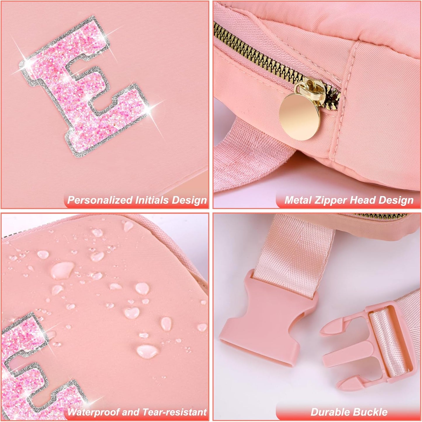 Party Favors for Kids 8-12 4-8, Gift Bags for Girls Teens, Accessories, Belt Waist Packs Fanny Pack Crossbody for Women | Peach, Initial E