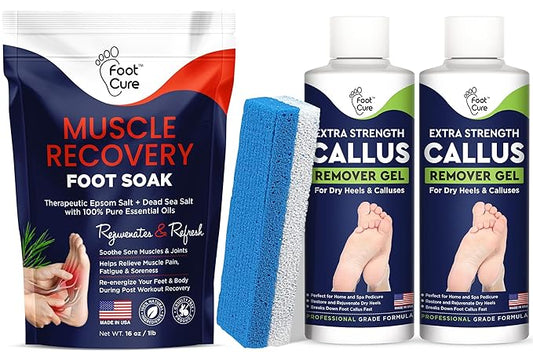 Muscle Relief Foot Soak with Epsom Salts - All Natural Salts for Post Workout - Easy Way to Remove Hard Calluses & Dead Skin Build-Up - Professional at Home Foot Care for Men & Women - Made in The USA