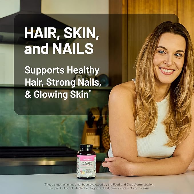 NatureWise Hair Skin and Nails Vitamin, Biotin 5000mcg w/Hyaluronic Acid, Collagen for Women with C, B Complex, D3, A, E, Iron - Non-GMO, Gluten Free - 150 Softgels[50-Day Supply]
