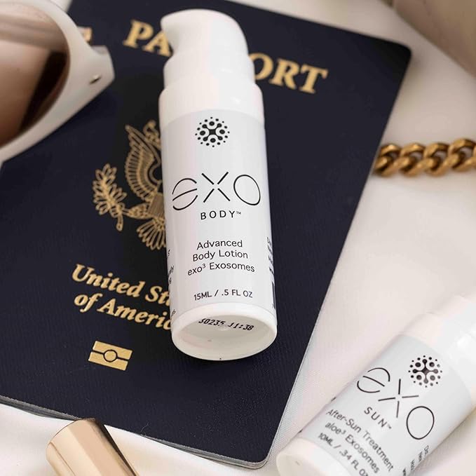 EXO SKIN SIMPLE - EXO Travel Kit for Men Exoceuticals | Hydration | Innovative Exosome Skin Care Solutions | 4 travel-sized bottles(1 EXO BODY™, 1 EXO SUN™, 2 EXO MEN™) | 35ML / 1.18 fl oz