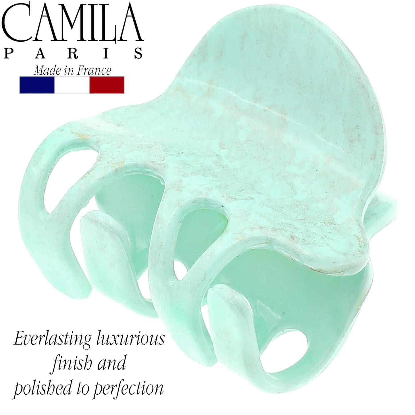 Camila Paris CP3130 French Hair Clip for Women, Small Mint Girls Hair Claw Clips Fashion Durable Hair Accessories for Women, Luxury Ladies Strong Hold No Slip Grip Clamp, Made in France