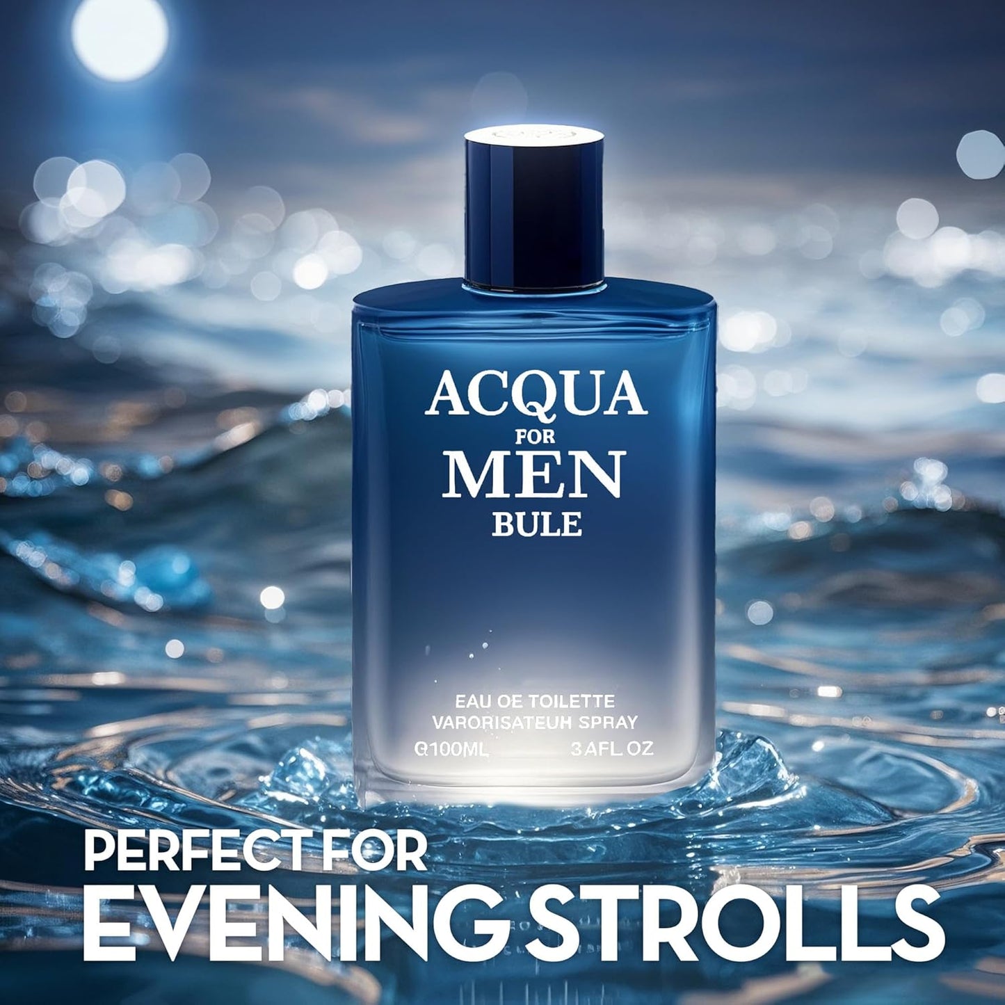 Acqua for Blue Cologne for Men 3.4Fl Oz Eau De Toilette Spray Long-Lasting Men Cologne Notes of Mandarin, Lavender, Cedarwood Fragrance for Work Days Use