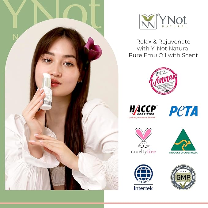 Emu Oil Pure Skin Moisturizer - Nail, Body, Face, Scalp & Hair Moisturizer with Omega 3, 6, 9, Vitamins, & Minerals - Australian Emu Oil for Skincare by Y-Not Natural - 200mL, Blue Gum Eucalyptus