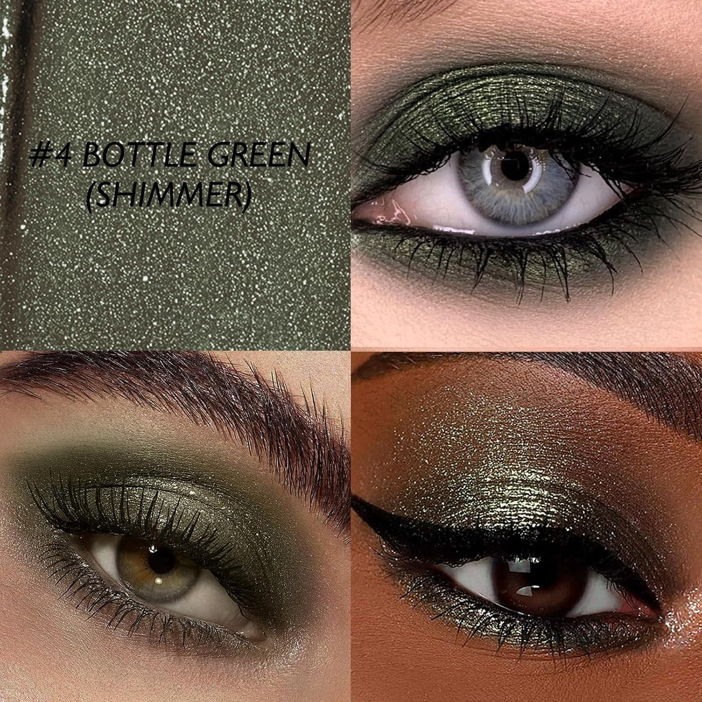 Eyeshadow Stick Waterproof Long Wear Cream Eye Shadow Pencil Single Shimmer Glitter Blendable Smokey Eyeshadow Crayon Cream to Powder Highly Pigmented Color Eyeliner Makeup, 4 GREEN