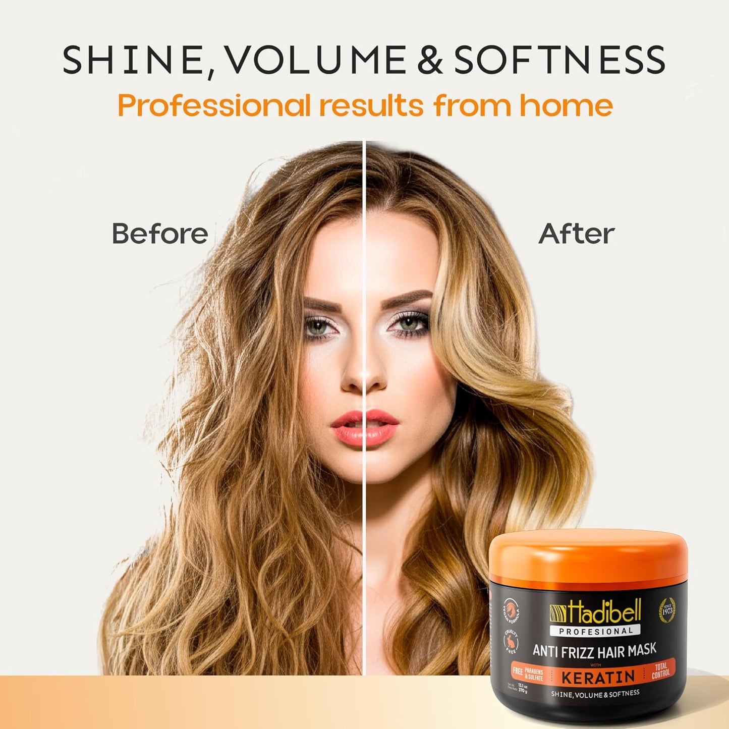 Hadibell Hair Repair & Hydration Pack, Keratin Treatment & Nourishing Argan Oil Hair Mask with Silicone Scalp Scrubber with Dispenser for Dandruff and Exfoliating