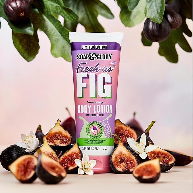 Soap & Glory Fresh as Fig Vegan Body Lotion - Limited Edition Body Lotion for Dry Skin - Made with Almond Oil, Rosehip Seed Oil & Vitamin E - Scented with Fig & Sparkling Lemon Blossom (250 ml)