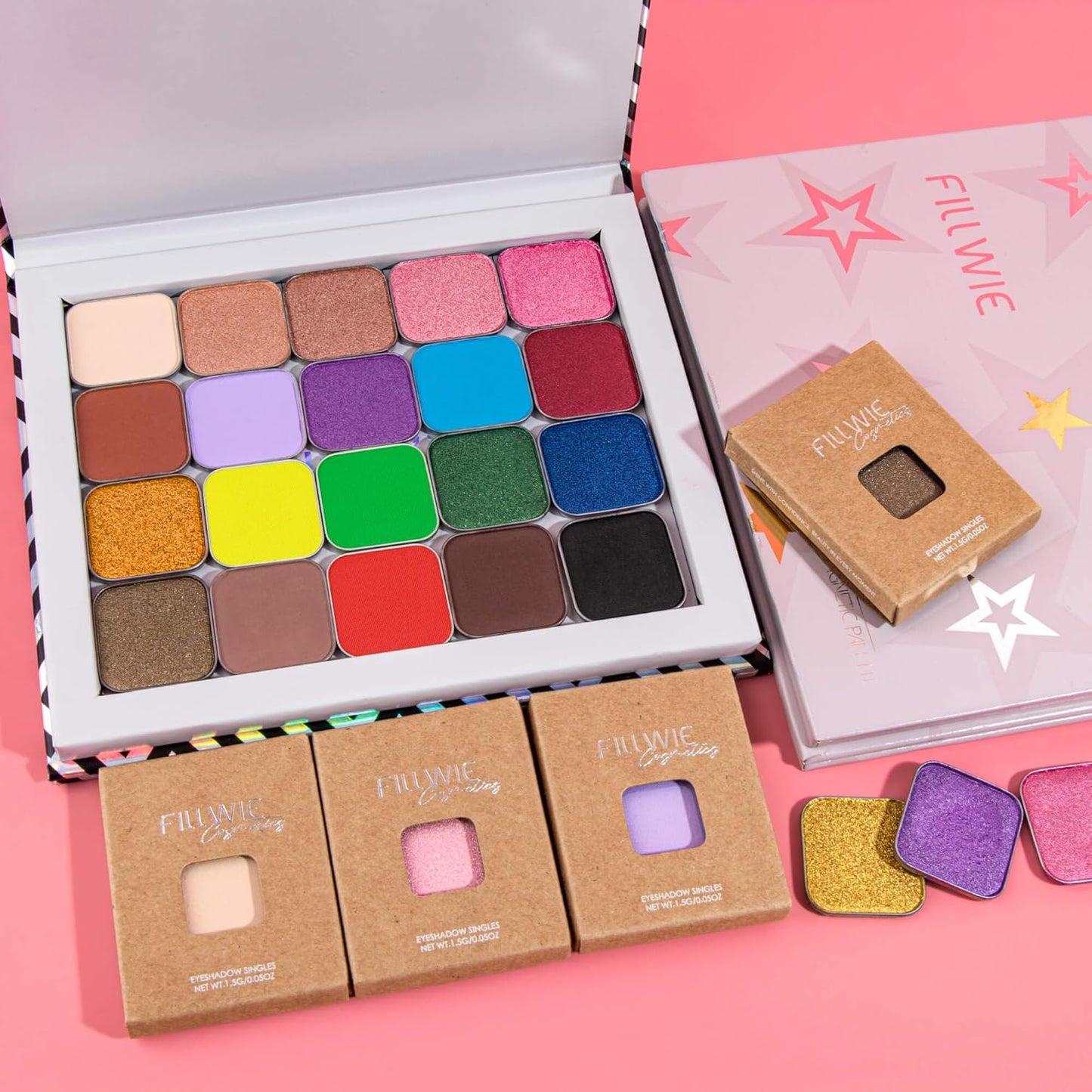 Matte Single Eyeshadow Refill – Bright Yellow, High-Pigment, Blendable & Long-Lasting, Pressed Powder with Metal Pan, DIY Magnetic Palette Compatible, Easy to Apply & Remove