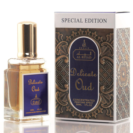 Maison d'Orient DELICATE OUD 30 mL ALRIYAD Special Edition: Unisex, Travel Size Toiletries Mini Perfume - Perfumes Arabes Para Hombres y Mujeres - Body spray Cologne