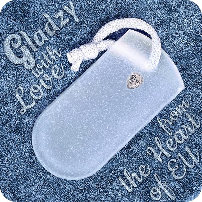 Genuine Czech Glass Foot File by GLADZY - Gentle Callus Remover Foot Rasp, Pedicure & Spa Rough Skin Scrubber, Two-Sided Etched Different Grit Surface, Professional Toenail & Heels Care, Made in EU