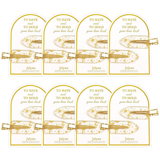 16PCS No Bend Hair Clips and Glitter Gold Bangs Clips - Makeup Ready Hair Setting Kit with Bridesmaid Proposal Gift