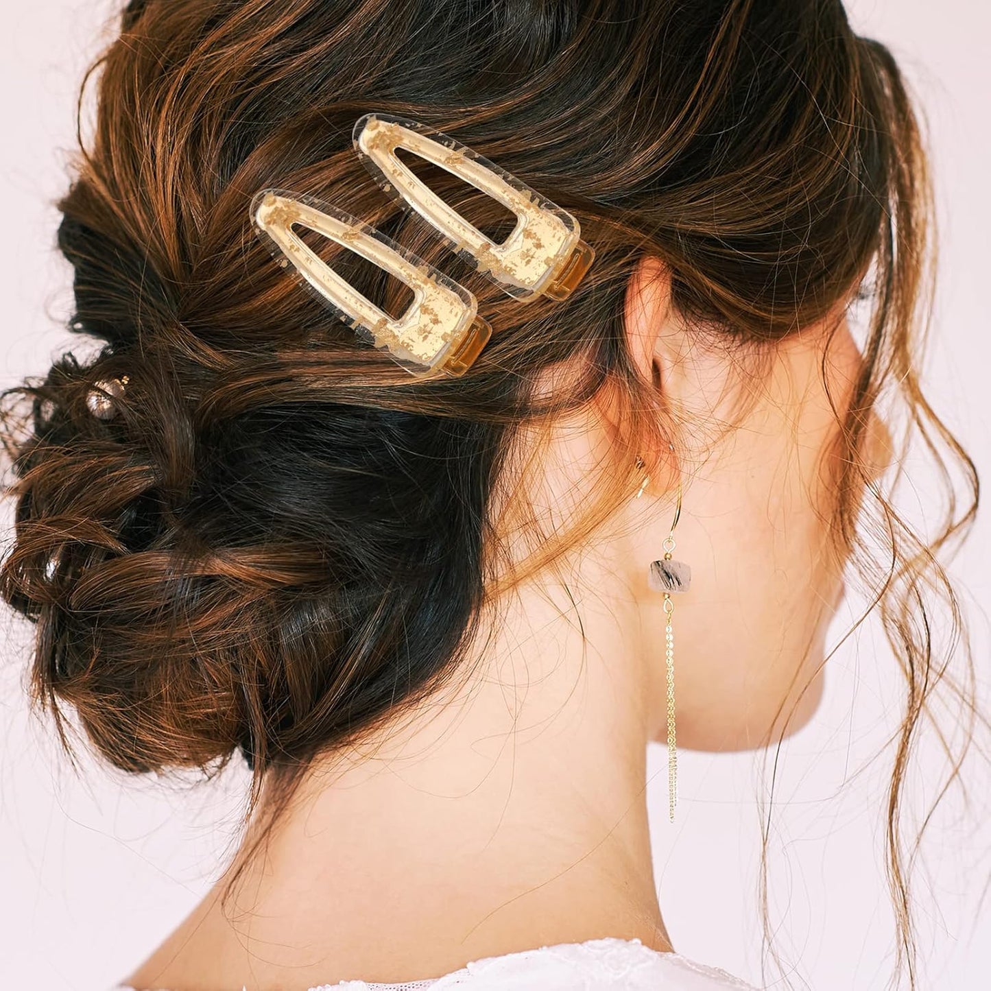 HooLing 16 Pcs Bridesmaid Hair Clips No Bend Gold Glitter Makeup Bangs Clips Bridesmaid Proposal Hair Accessories for Bride Women Wedding