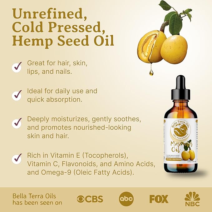 Bella Terra Oils - Marula Facial Oils 16oz - Dive Deep into the Luxury of Nature, Rich in Flavonoids & Minerals, Daily Dose of Radiance