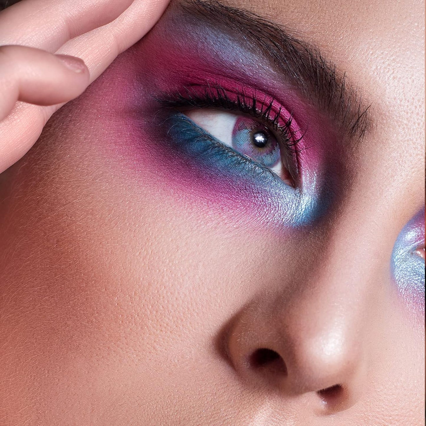 Boobeen Colorful Eyeshadow Palette Makeup-16 Colors, Matte and Glitter Eyeshadow, Bright Eyeshadow palettes, Blendable, Easy to Build Dramatic Glamour Looks (Blue)