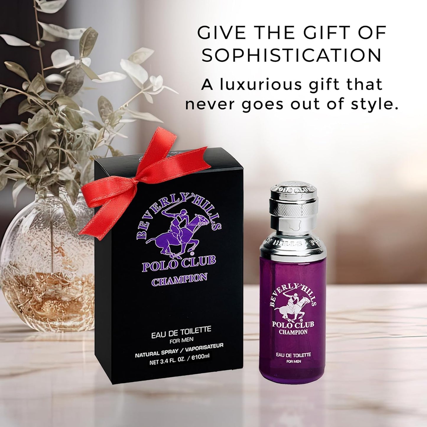 Beverly Hills Polo Club CHAMPION - Cologne for Men with Notes of Vanilla, Lily, Oakmoss & Patchouli - Sweet Floral Sexy Fragrance Scent - Eau De Toilette Spray 3.40fl.oz / 100ml