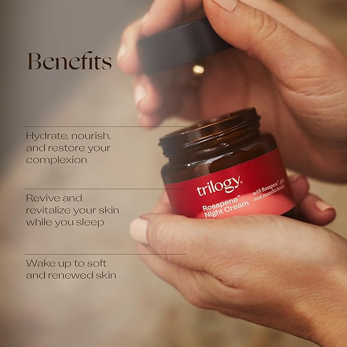 Trilogy Rosapene Night Cream, Deeply Nourishing & Restoring Natural Active Blend, 2.0 fl oz