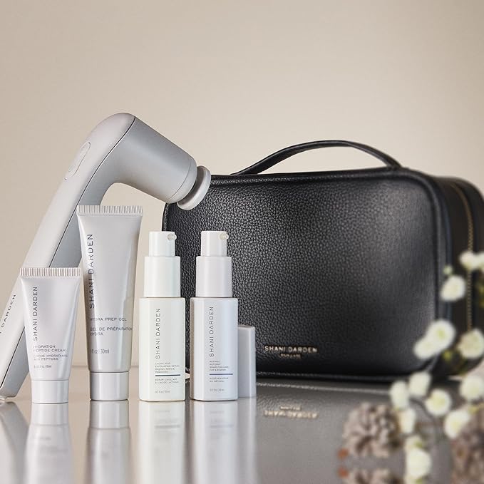 SHANI DARDEN SKIN CARE Sculpt & Firm Travel Kit, Facial Sculpting Wand, Attachments, Retinol Reform & Lactic Serums, Peptide Cream & Pep Gel, 7 Items