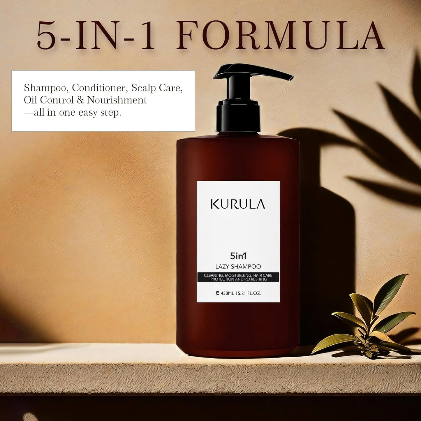 Shampoo for Women & Men 5in1 Hair Care - All-in-one | Volumizing, Moisturizing, Hydrating and Repairing for All Hair Types | Camellia Oil | Natural, Soft and Fluffy Again, 15.2 OZ