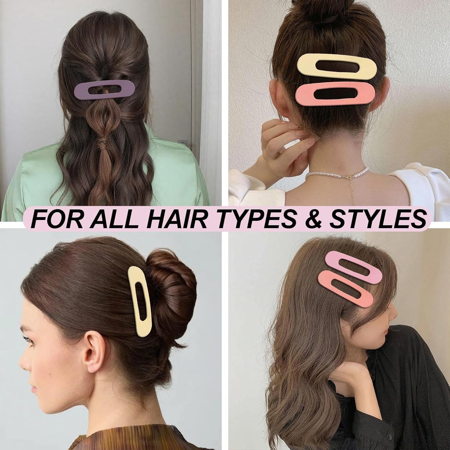 8 PCS Flat Hair Clips for Women French Large Flat Claw Clip for Thick Thin Hair (Color)