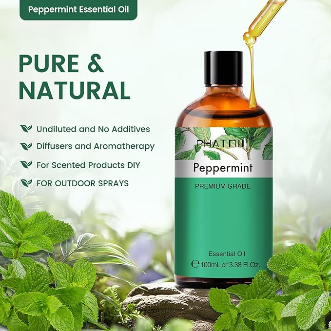 Peppermint Essential Oil, Huge 3.38 Fl Oz Pure and Natural, Premium Grade Essential Oil for Diffuser and Aromatherapy