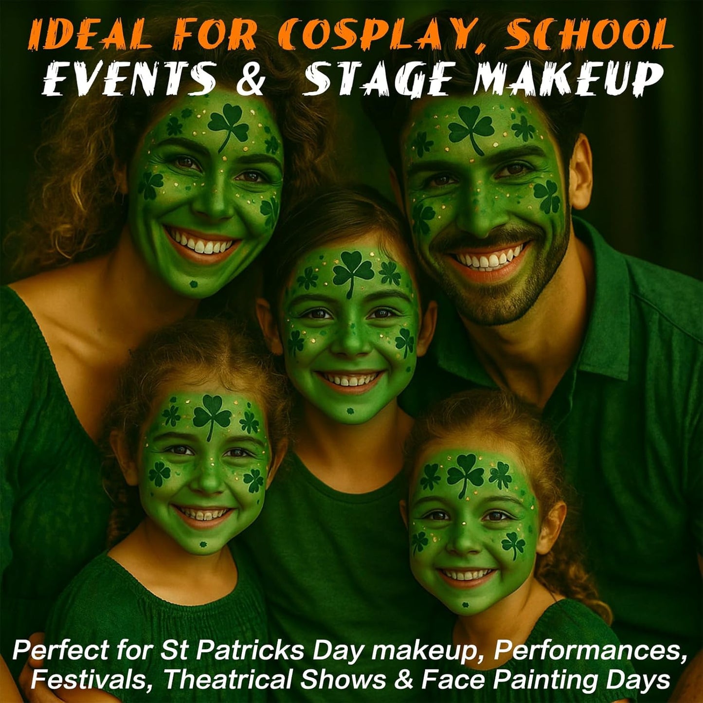 BOBISUKA Light Green Face Body Paint Stick Washable Water-Based Face Paint Makeup Stick for Halloween Witch, Zombie, Hulk, Goblin, Camo, Hunting, Cosplay, SFX, Sports Eye Black & Costume Party