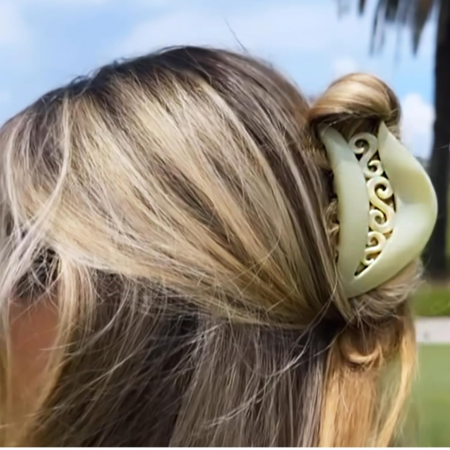 Camila Paris CP3393 French Hair Clip for Thick Long Curly Wavy Hair, Lime, Girls Jaw Clip, Strong Hold No Slip Grip, Made in France