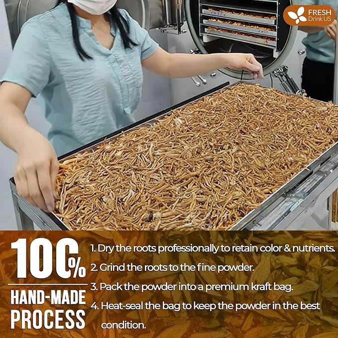 FreshDrinkUS, Premium 2oz Burdock Root Powder, 100% Natural & Pure from Burdock Root, Burdock Root Herbal Tea, No Additives, No Caffeine, Vegan