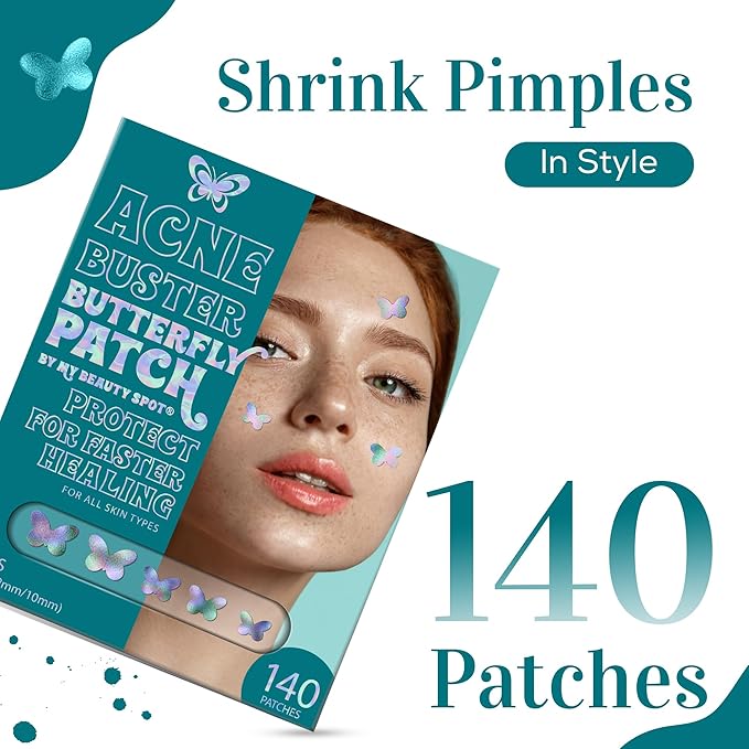 My Beauty Spot Pimple Patches Cute Acne Patches for Face (140 Patches) with Hydrocolloid, Tea Tree Extra & Salicylic Acid, Colorful Fun Designs – Pimple Patches for Face Acne Spot Treatment