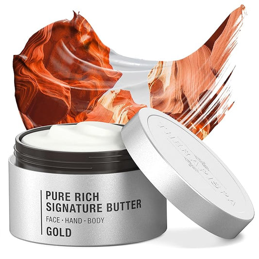 Moisturizing Body Butter – Rich Body Cream with Shea Butter, Ceramides, Collagen & Vitamin B5 to Repair & Soften Dry, Cracked Skin (Gold, 7.0 fl oz)