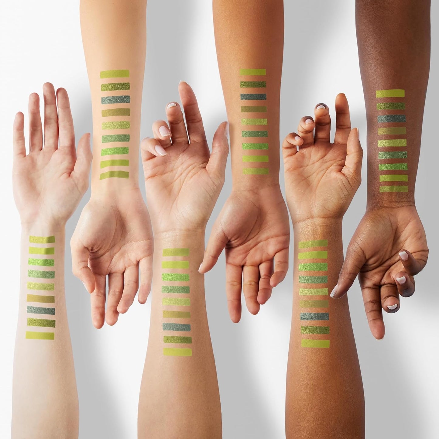 evpct 9 Colors Green Glitter Eyeshadow Palette, Light Dark Emerald Avocado Neon Green Glitter Metallic Shimmer Sparkly Eye Shadow Palette Makeup for Older Women Blue Eyes, Highly Pigmented Eyeshadow