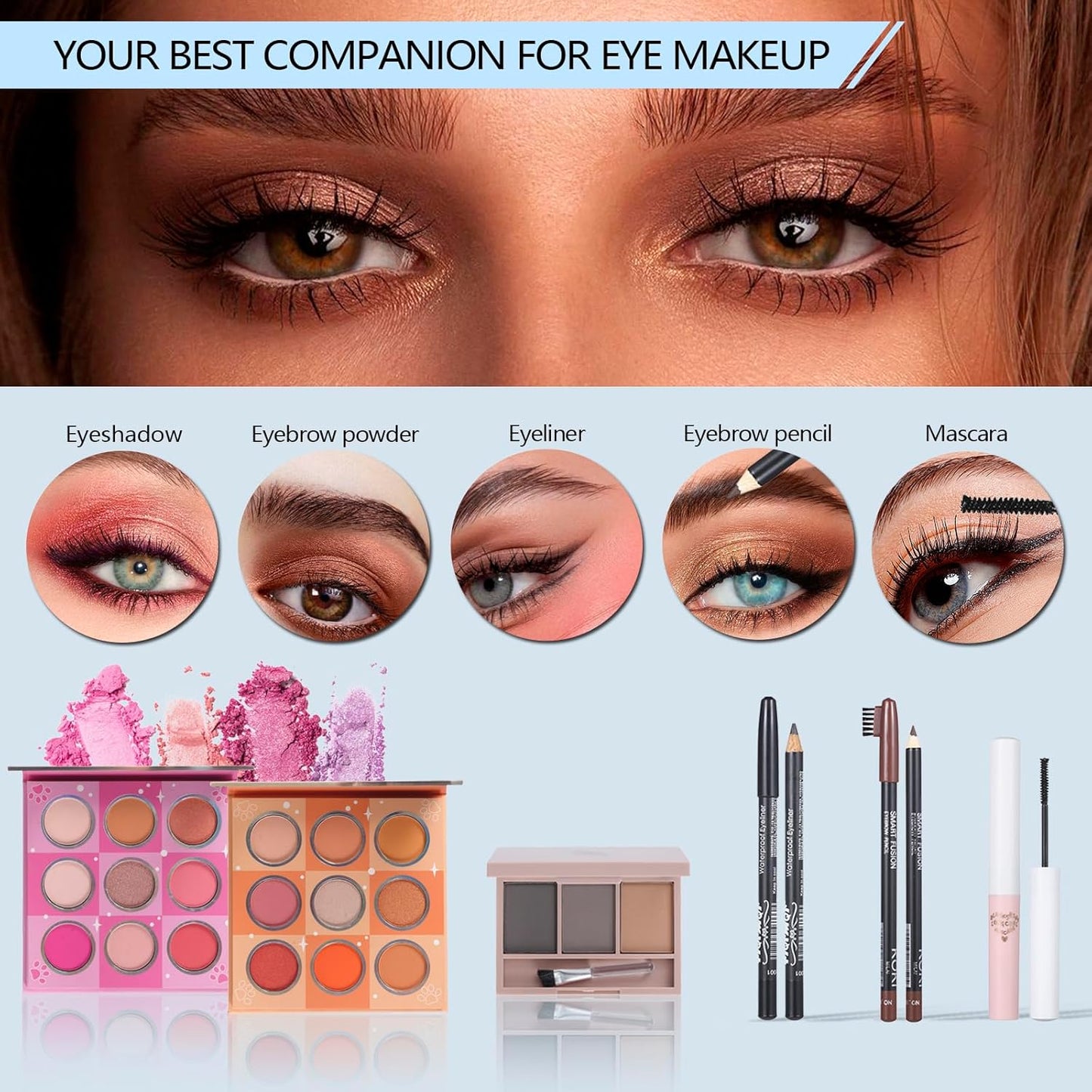 Makeup Kits For Girls Teens, Makeup Gift Set For Women with Eyeshadow Palettes, Brushes, Lip Gloss, Travel Make up Starter Kit For Beginners (C0934)