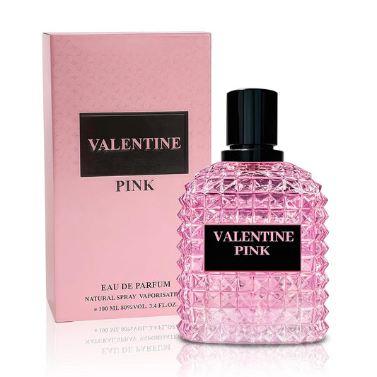 Valentine Pink Perfume for Women, Floral Notes Eau de Parfum Spray Casual Daily Cologne 3.4 Fluid Ounce/100Ml Women Fragrance Daytime & Casual Use, for all Skin Types