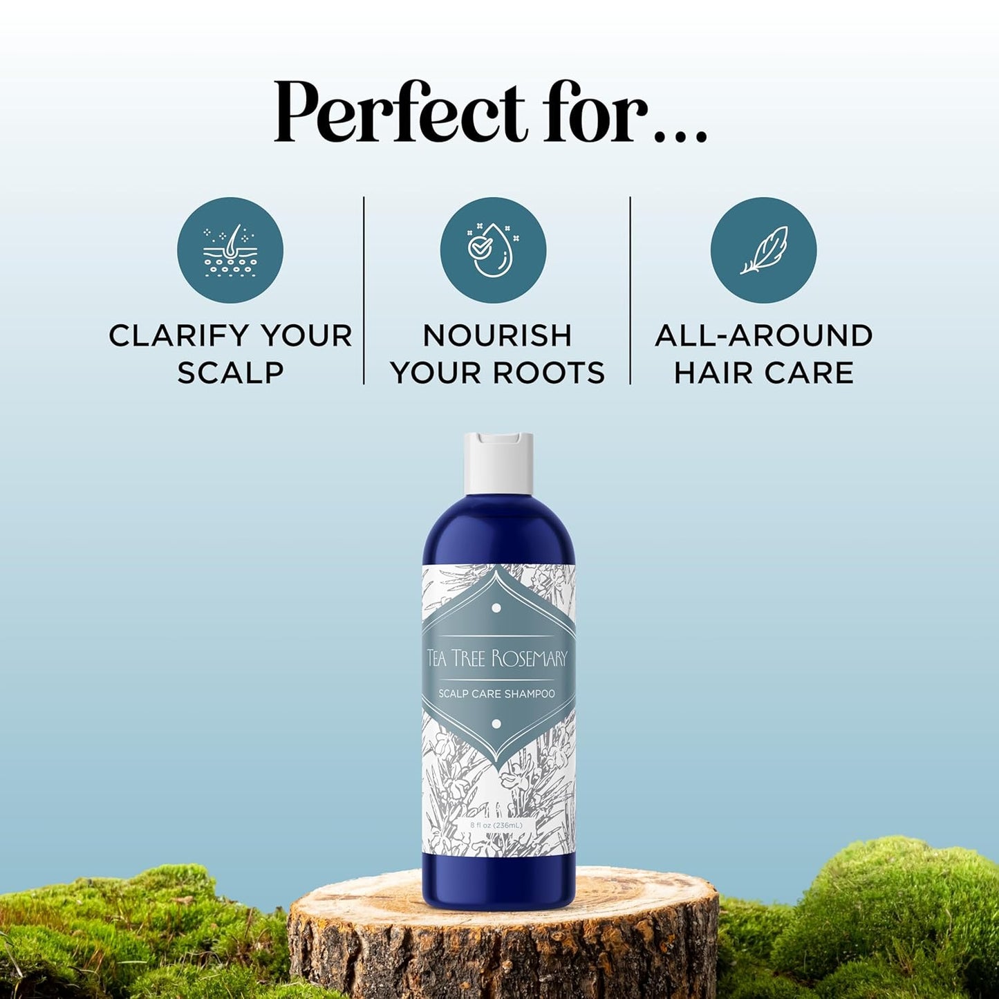 Purifying Rosemary Shampoo - Lavender Rosemary and Tea Tree - Sulfate & Paraben Free Clarifying Shampoo for Thinning Hair and Scalp Care