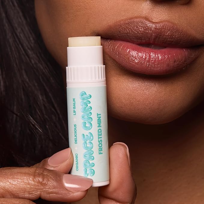 Space Camp Wellness Jumbo Lip Balm - Frosted Mint Organic Flavored Balm (2 Pack)