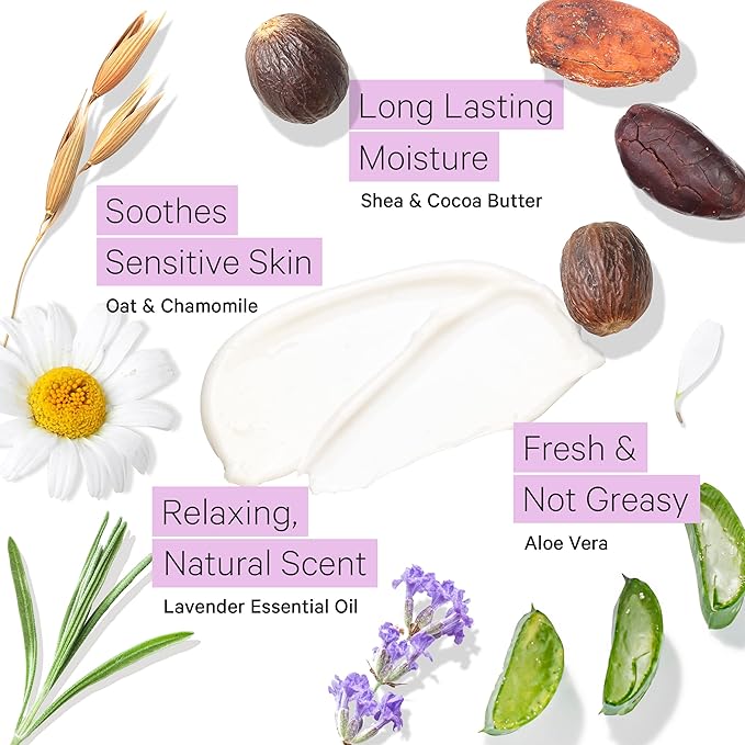 Tree to Tub Lavender Shea Butter Body Lotion for Dry Skin - Moisturizing Sensitive Skin Lotion - Shea Butter Hand Cream for Dry Cracked Hands - Moisturizing Sensitive Skin Hand