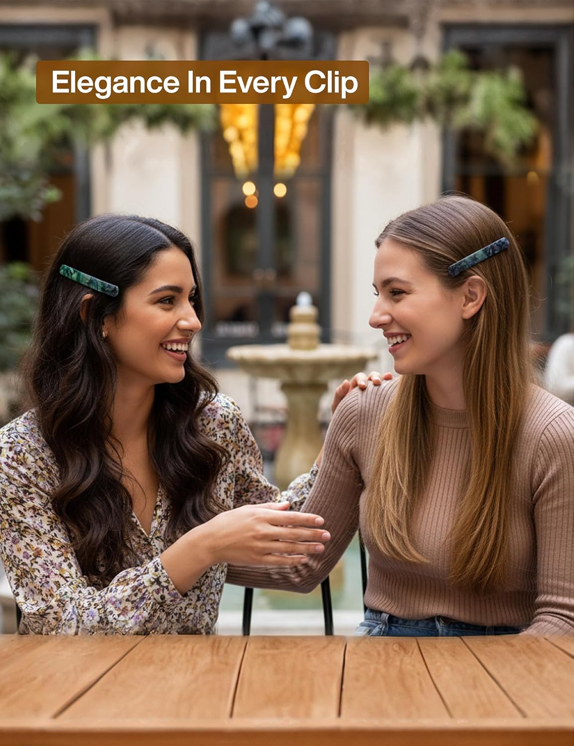 4 Inch Large Hair Barrettes for Women - Strong Hold French Clips for Thick/Thin Hair, Tortoiseshell Acetate Accessories for Ponytail, Half-Up Hairstyles - 3 Pack (Brown, Green, Grey Black)