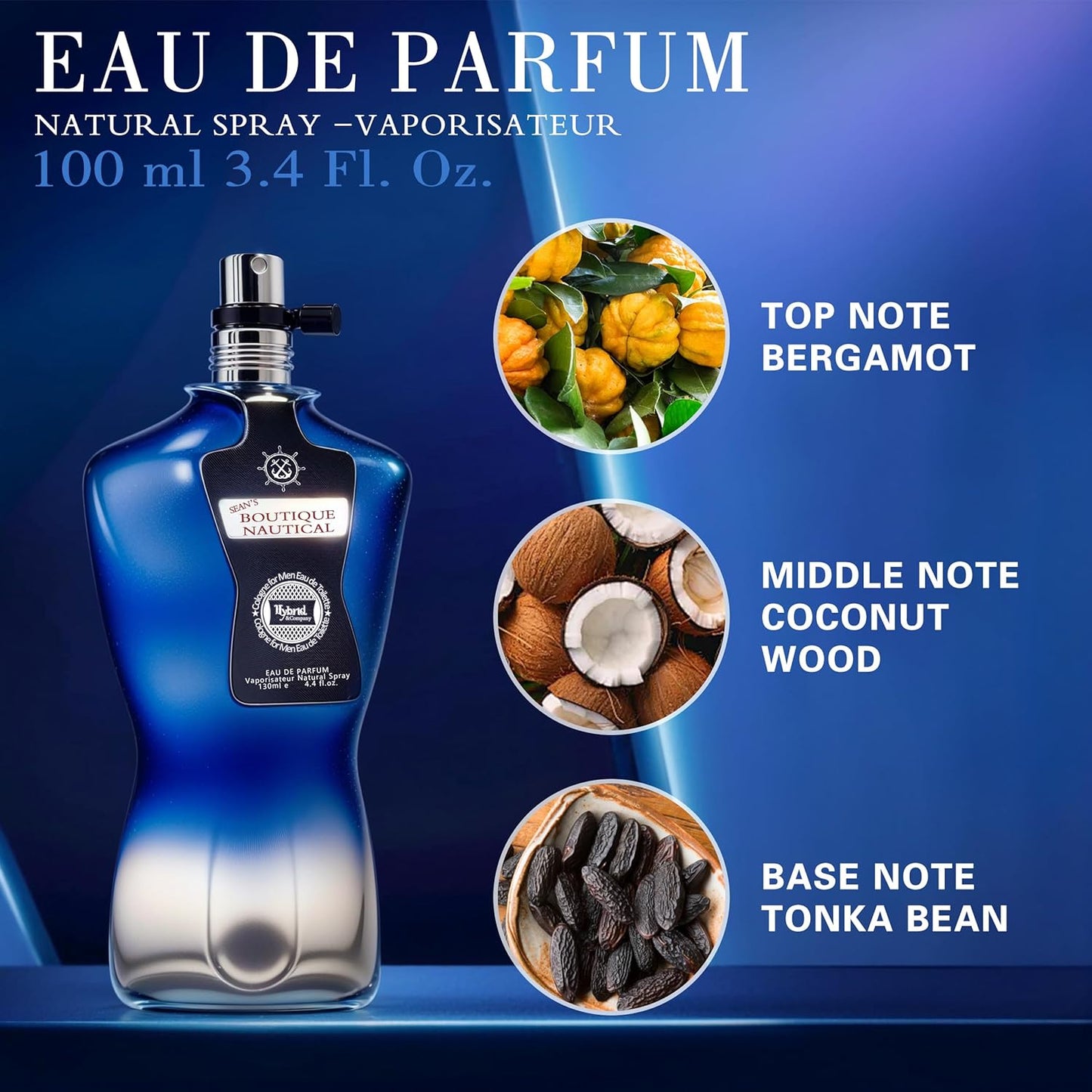 Hybrid & Company Mens 2 Pcs Long-Lasting Perfume Vaporisateur Natural Spray