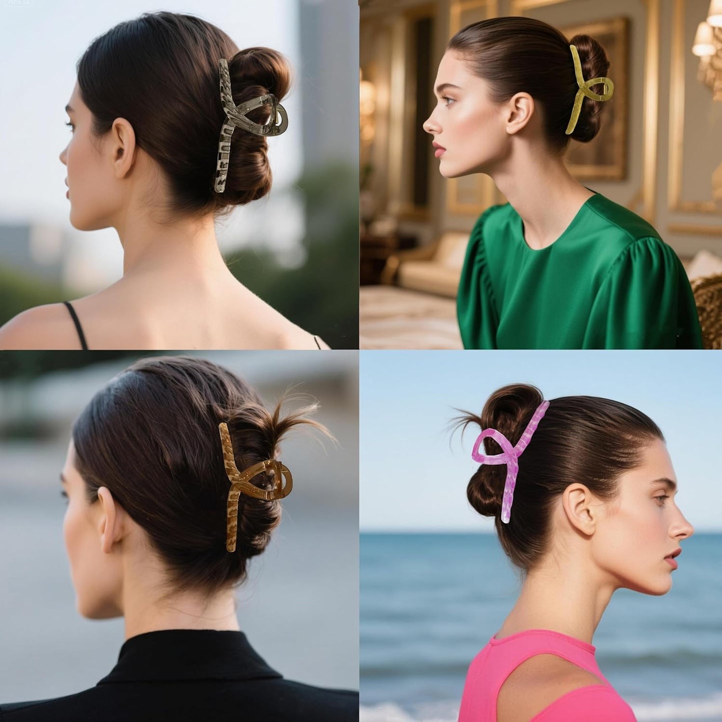 Large Hair Claw Clips Non-Slip Large Claw Hair for Women and Girls, Strong Hold Banana Jaw Clips for women 6 pcs