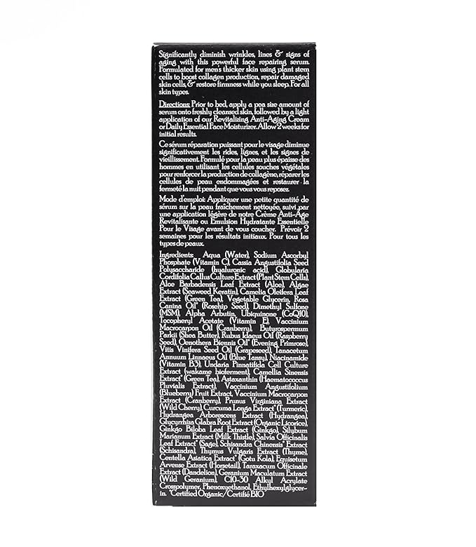 Brickell Men's Anti Aging Hyaluronic Acid Serum for Face, Day Face Serum for Men, Natural & Organic Facial Serum With Protein Peptides to Restore Collagen and Firmness, 1 Ounce, Unscented