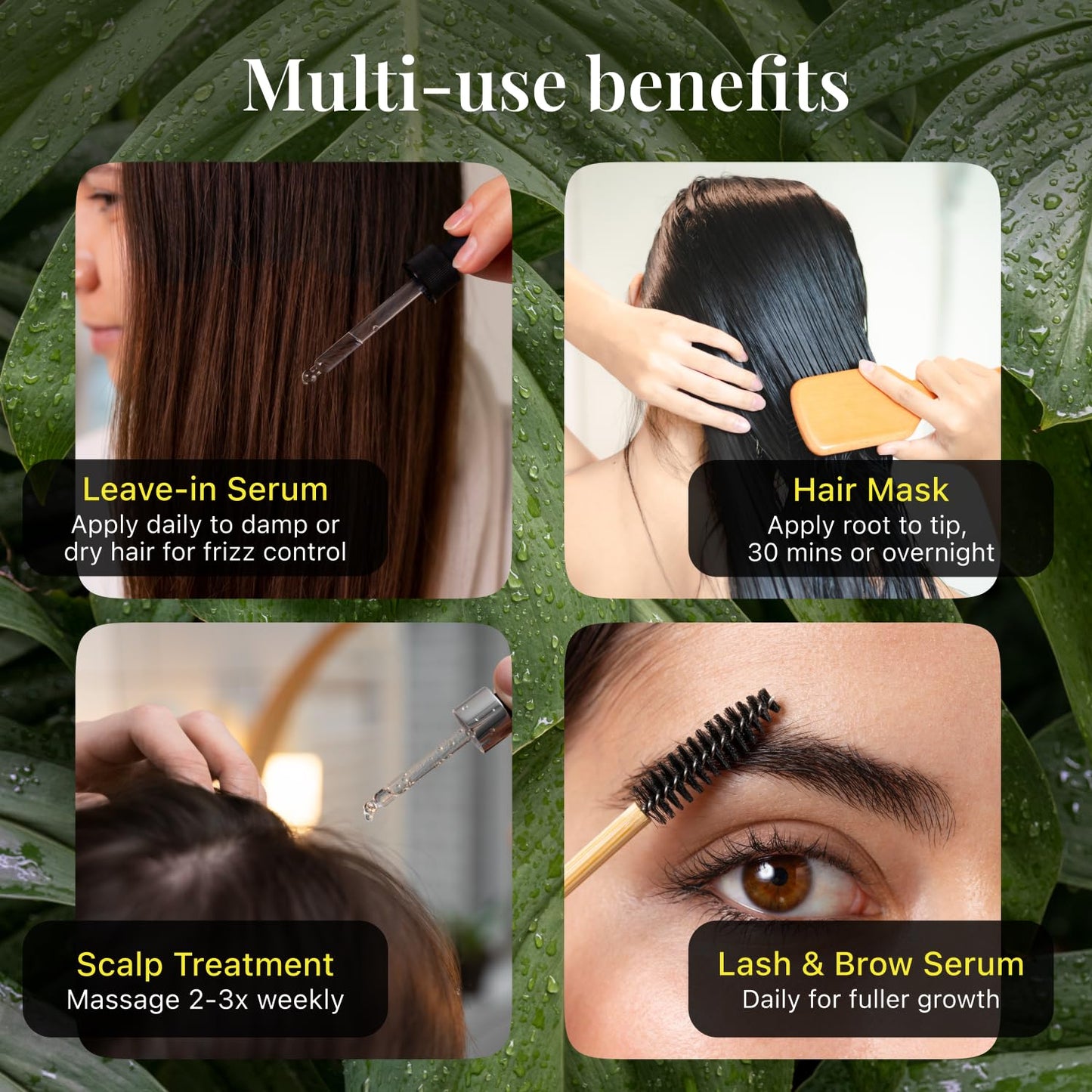 Batana Oil with Organic Rosemary & Biotin – Hair, Eyebrow & Eyelash Growth Serum – Nourishing Oil for Thicker, Fuller-Looking Hair, Brows & Lashes – Strengthens Roots & Conditions Dry Ends