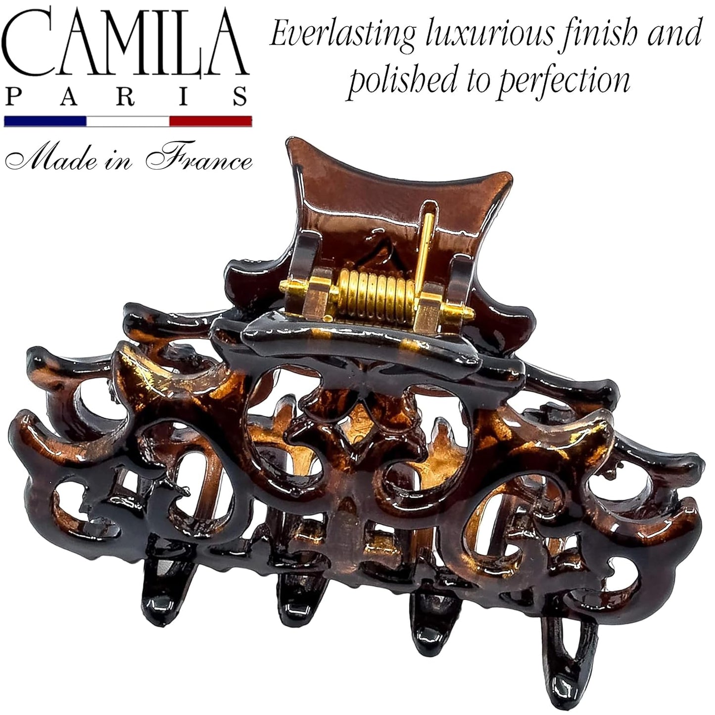 Camila Paris NV106 French Hair Clip for Women, Girls Hair Claw Clips Jaw Fashion Durable and Styling Hair Accessories for Women, Strong Hold No Slip Grip, Made in France